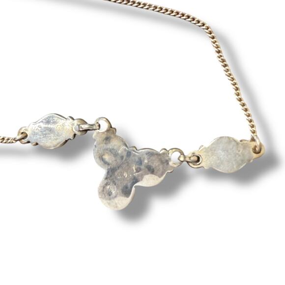 Vintage Southwestern Onyx Cabochon stations necklace 18 inch Sterling 925 - Picture 5 of 7